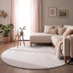 Flauschiger Teppich Rund - Cozy Weiß