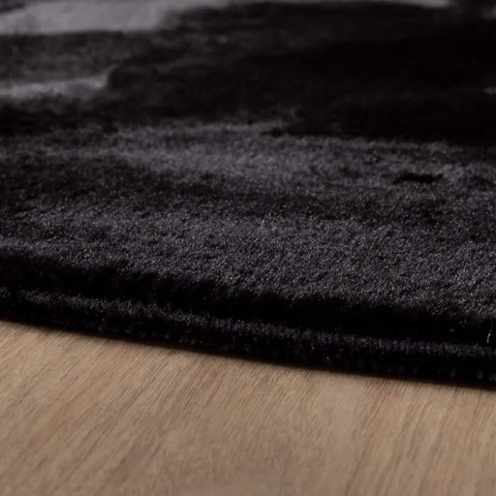 Flauschiger Teppich Rund - Cozy Schwarz
