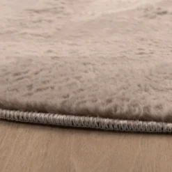 Flauschiger Teppich Rund - Cozy Taupe