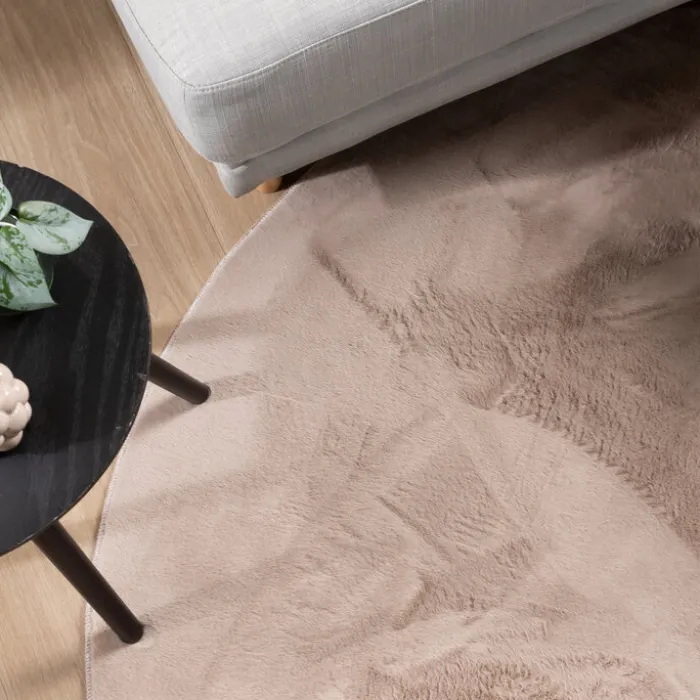 Flauschiger Teppich Rund - Cozy Taupe