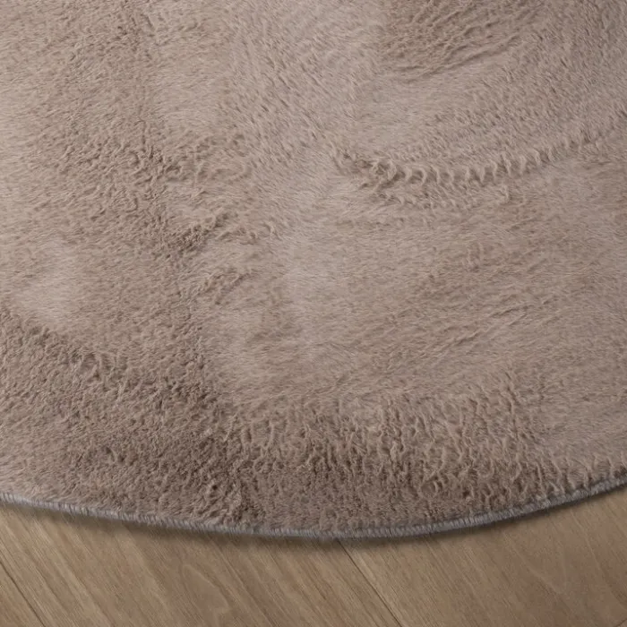 Flauschiger Teppich Rund - Cozy Taupe