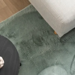 Flauschiger Teppich Rund - Cozy Grün