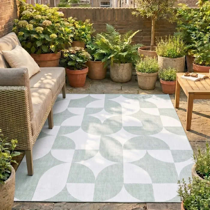 Gartenteppich Abstrakt - Groovy Tiles Grün