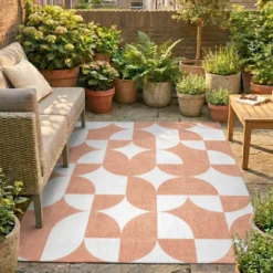 Gartenteppich Abstrakt - Groovy Tiles Terrakotta