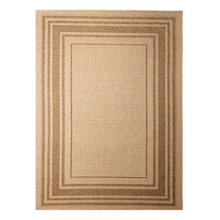 Garten Teppich Jute - Mavi Border Creme Braun