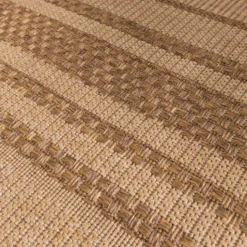 Garten Teppich Jute - Mavi Border Creme Braun
