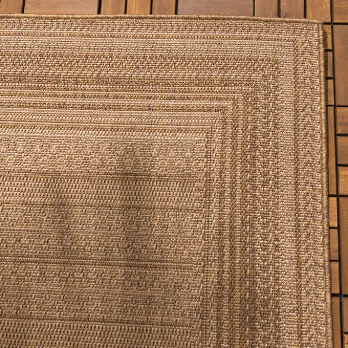 Garten Teppich Jute - Mavi Stripes Creme Braun
