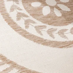 Garten Teppich Rund - Nusa Medallion Beige Creme