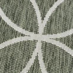 Geometrischer Outdoor Teppich - Faro Ripple GrünWeiß
