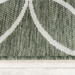 Geometrischer Outdoor Teppich - Faro Ripple GrünWeiß