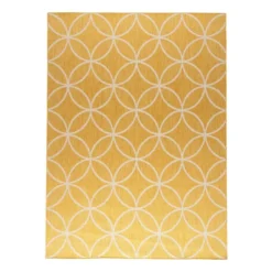 Geometrischer Outdoor Teppich - Faro Ripple Gelb