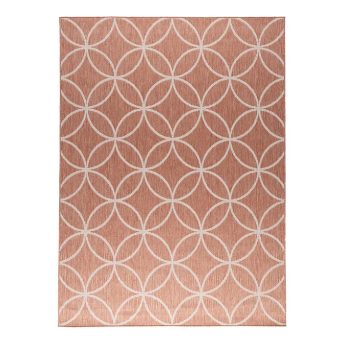 Geometrischer Outdoor Teppich - Faro Ripple Rosa