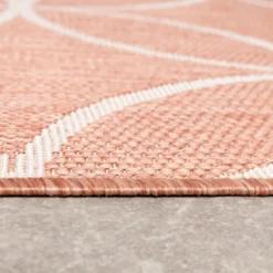 Geometrischer Outdoor Teppich - Faro Ripple Rosa