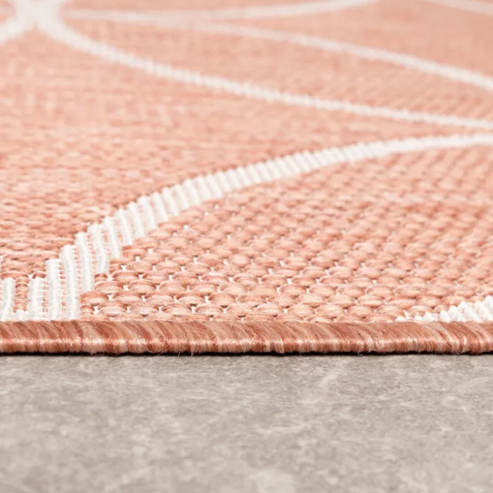 Geometrischer Outdoor Teppich - Faro Ripple Rosa