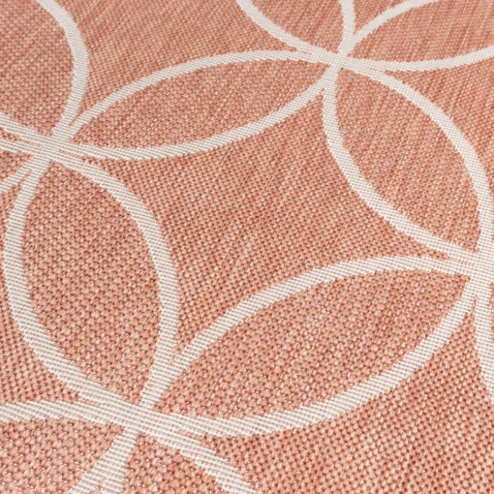 Geometrischer Outdoor Teppich - Faro Ripple Rosa