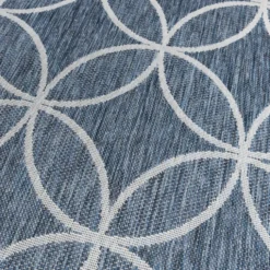 Geometrischer Outdoor Teppich - Faro Ripple Blau