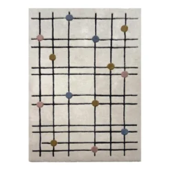 Geometrischer Teppich - Brunello Dots Bunt
