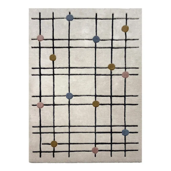 Geometrischer Teppich - Brunello Dots Bunt