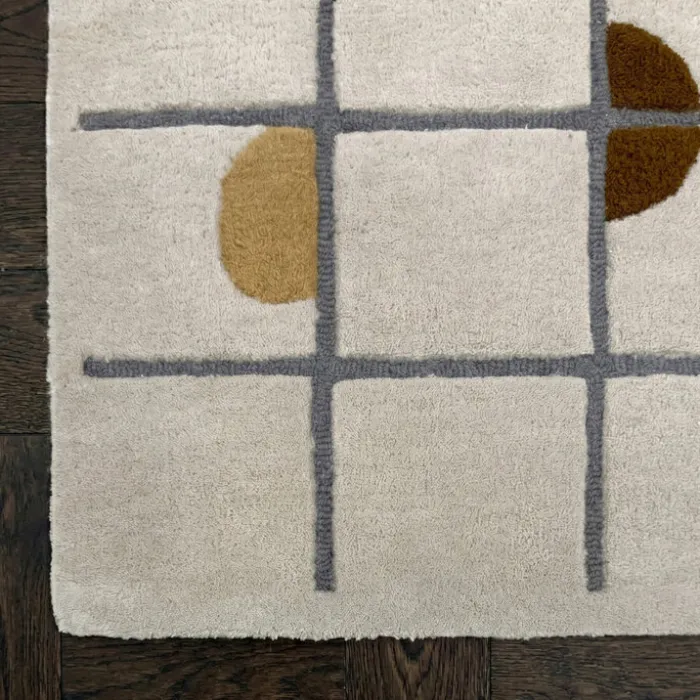 Geometrischer Teppich - Brunello Circles Gelb