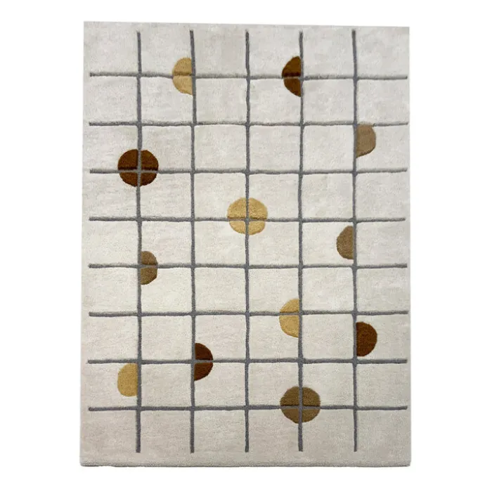 Geometrischer Teppich - Brunello Circles Gelb