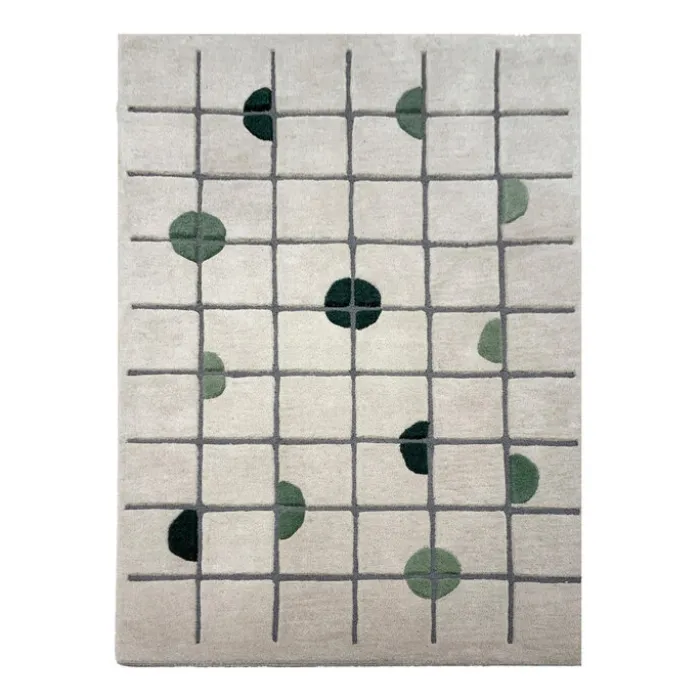Geometrischer Teppich - Brunello Circles Grün