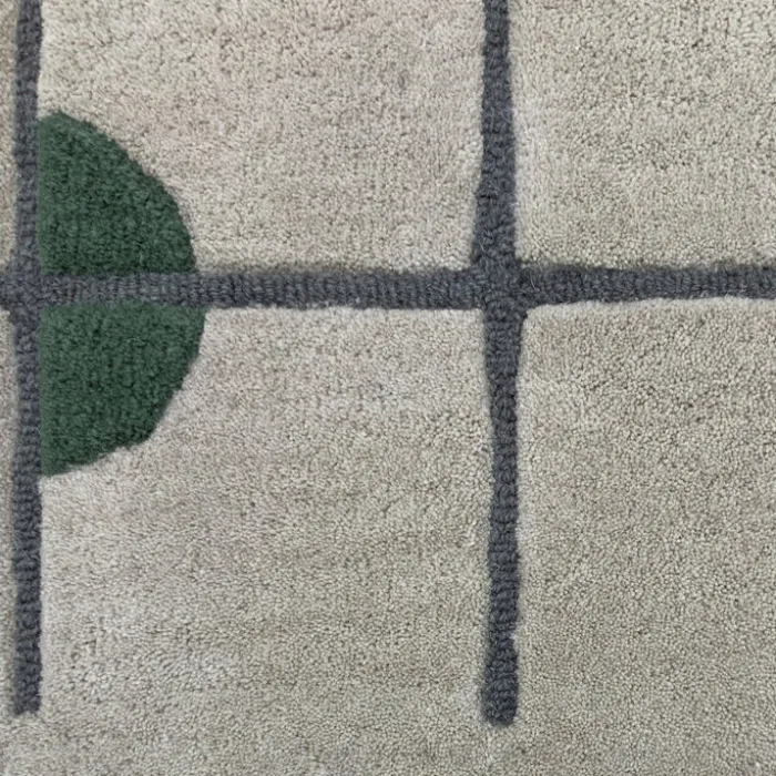 Geometrischer Teppich - Brunello Circles Grün