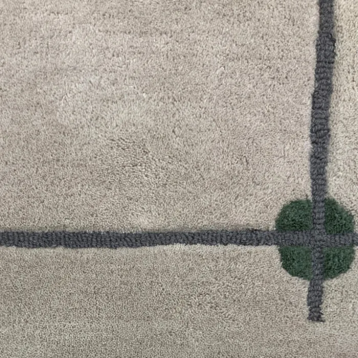 Geometrischer Teppich - Brunello Dots Grün
