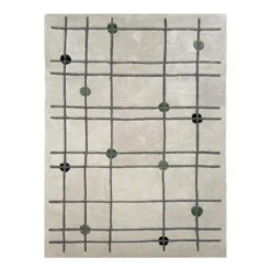 Geometrischer Teppich - Brunello Dots Grün