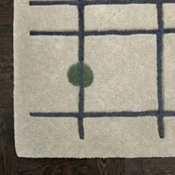 Geometrischer Teppich - Brunello Dots Grün