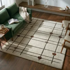 Geometrischer Teppich – Brunello Dots Terrakotta | Volero