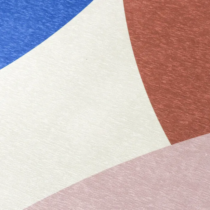 Geometrischer Teppich - Swing Circles Blau Rosa