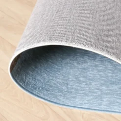 Geometrischer Teppich - Swing Circles Blau Braun
