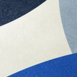 Geometrischer Teppich - Swing Circles Blau