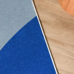 Geometrischer Teppich - Swing Circles Blau