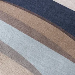 Geometrischer Teppich - Swing Waves Blau Braun