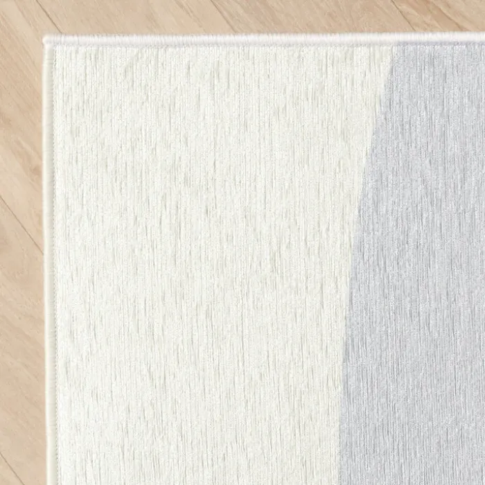 Geometrischer Teppich - Swing Waves Blau