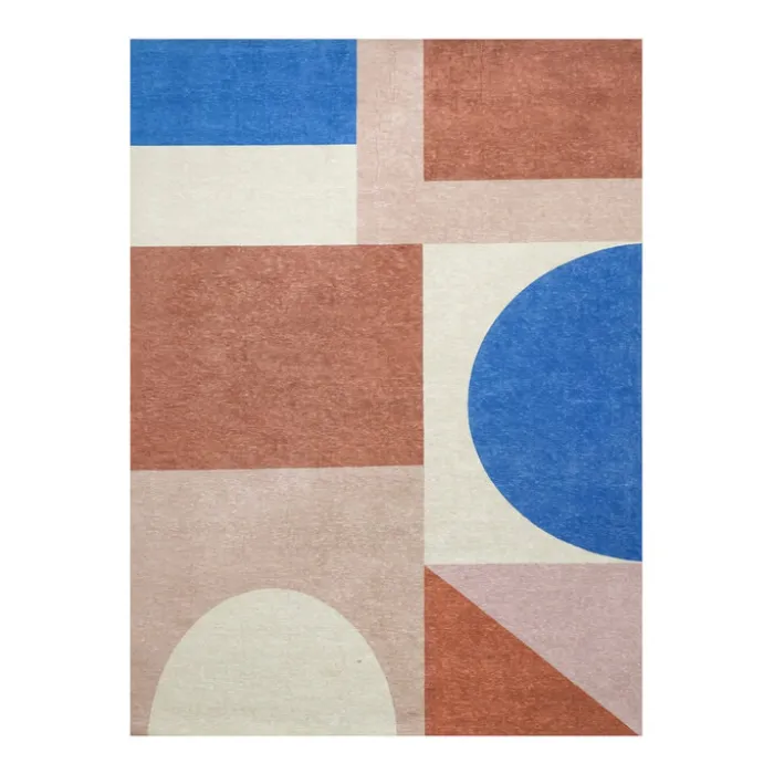 Geometrischer Teppich - Swing Shapes Blau Rosa