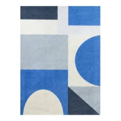 Geometrischer Teppich - Swing Shapes Blau