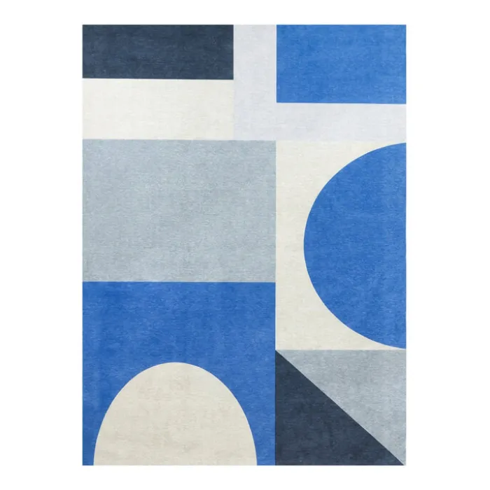 Geometrischer Teppich - Swing Shapes Blau