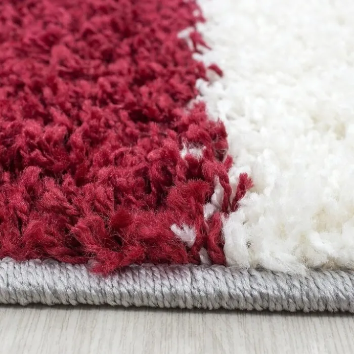 Hochflor Läufer - Cube Rot - 80x250cm