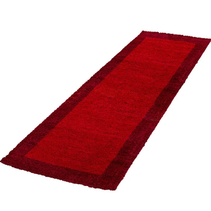 Hochflor Läufer - Edge Rot - 80x250cm