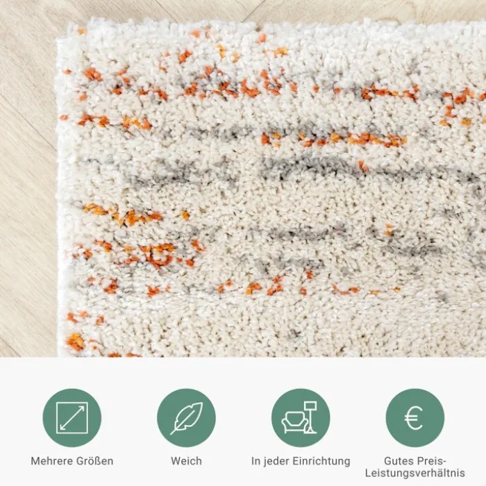 Hochflor Teppich - Blend Creme Terra
