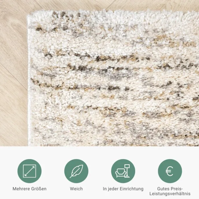 Hochflor Teppich - Blend Creme