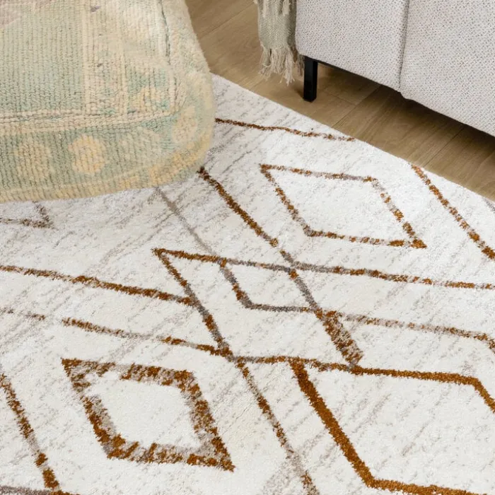 Hochflor Teppich - Blend Diamond Creme Bunt