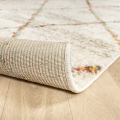 Hochflor Teppich - Blend Lines Creme Bunt