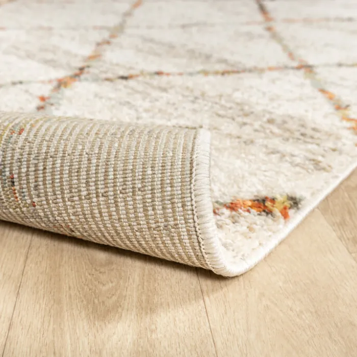 Hochflor Teppich - Blend Lines Creme Bunt