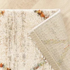 Hochflor Teppich - Blend Lines Creme Bunt