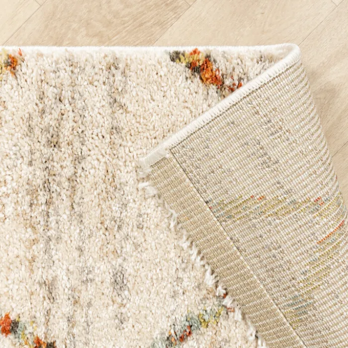Hochflor Teppich - Blend Lines Creme Bunt
