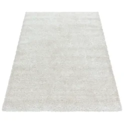 Hochflor Teppich - Blushy Creme Weiß