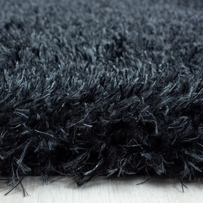 Hochflor Teppich - Blushy Schwarz Meliert